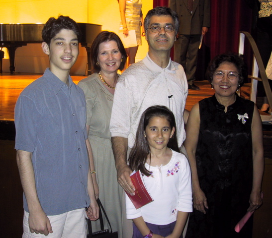 Vicki Bragin with the Odi Matityahu, a former student of hers, and his family